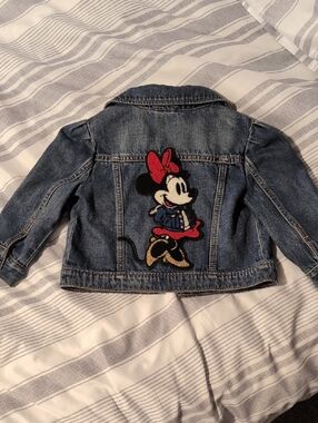 GAP Disney Denim Jacket with Minnie Mouse Patch - 18-24m